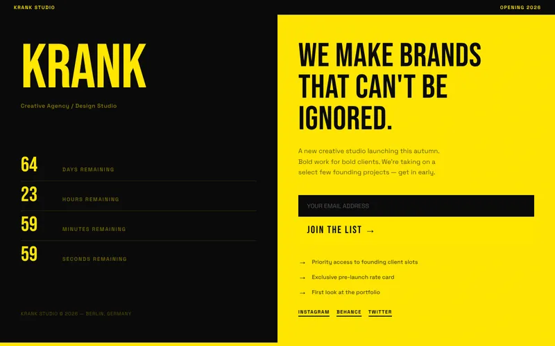 Preview of the Brutalist template